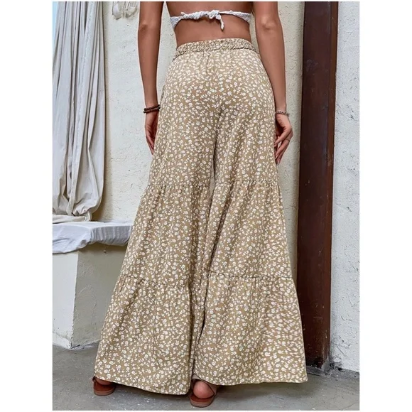 Boho Floral Print Wide leg Palazzo Lounge Pants - Picture 5 of 7